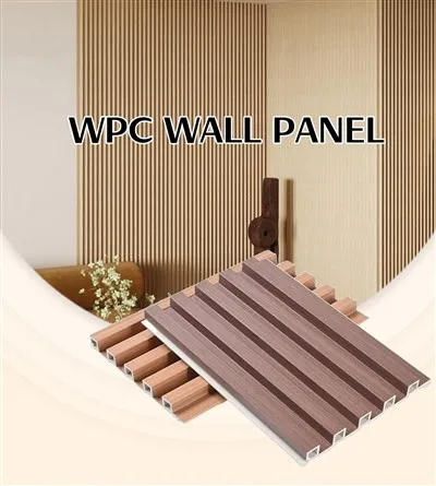 Painel de parede canelado WPC para decoração